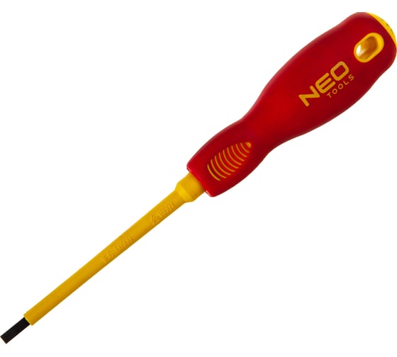 Шлицевая отвертка NEO Tools 4.0x100 мм 1000 В CrMo 04-053