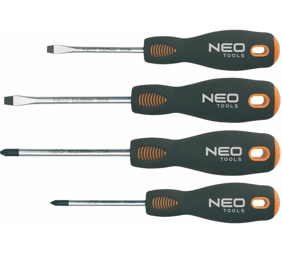Набор отверток NEO Tools SL/PH 4 шт двухкомп рукоятка 04-204