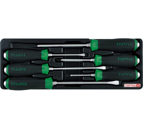 Набор ударных отверток TOPTUL PH, SL, 6 предметов, в ложементе GAAT0602