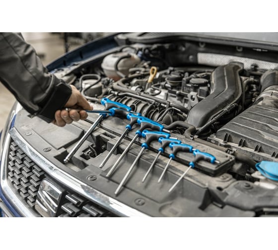 Набор шестигранных ключей HOEGERT TECHNIK "Т" с шаровым наконечником, 8 шт HT1W880