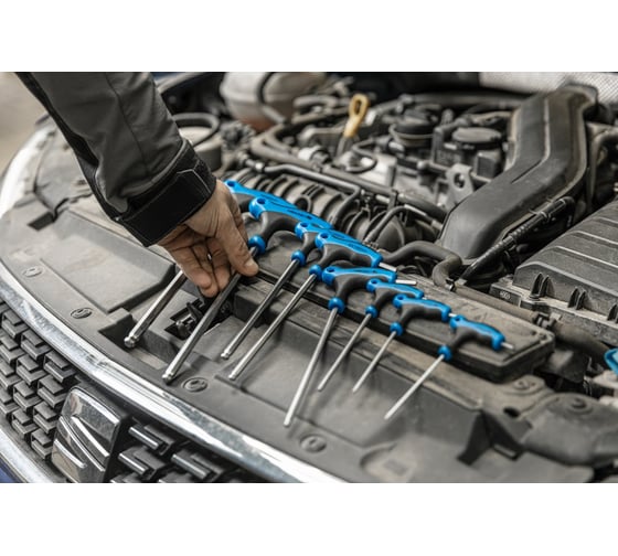 Набор шестигранных ключей HOEGERT TECHNIK "Т" с шаровым наконечником, 8 шт HT1W880