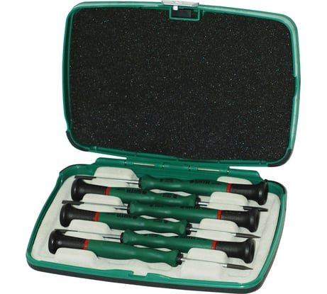 Набор плоских шлицевых отверток для высокоточных работ 6шт Sata 09311