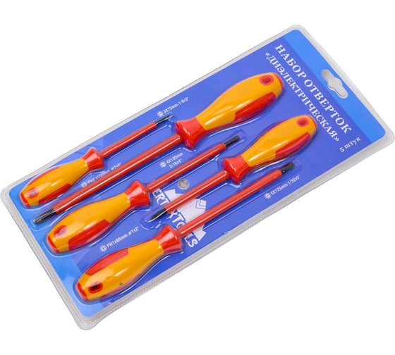 Набор отверток электрика vertextools 5 предметов 0033-02