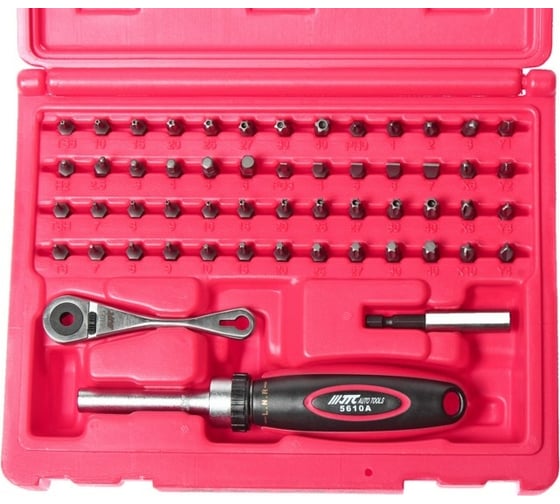 Набор бит 1/2", 3/8" TORX, HEX, PH с держателем, в кейсе (55 предметов) JTC 5610