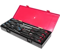 Набор отверток силовых PH0х75 мм - PH3х150 мм, SL3.0х75 мм - SL8.0х150 мм (10 предметов, кейс) JTC K7101