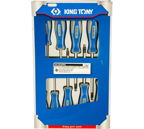 Набор отверток в коробке (TORX, 9 предметов) KING TONY 30309PR
