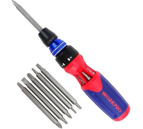 Отвертка WORKPRO 12-в-1, с трещоткой WP221063