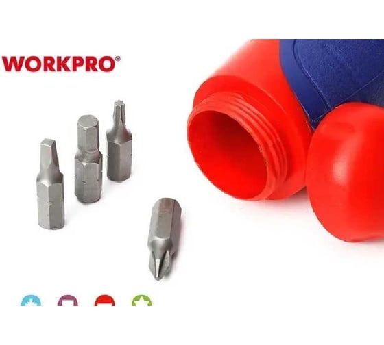 Отвертка WORKPRO 2X DRIVE с трещоткой, 29 предметов WP221052