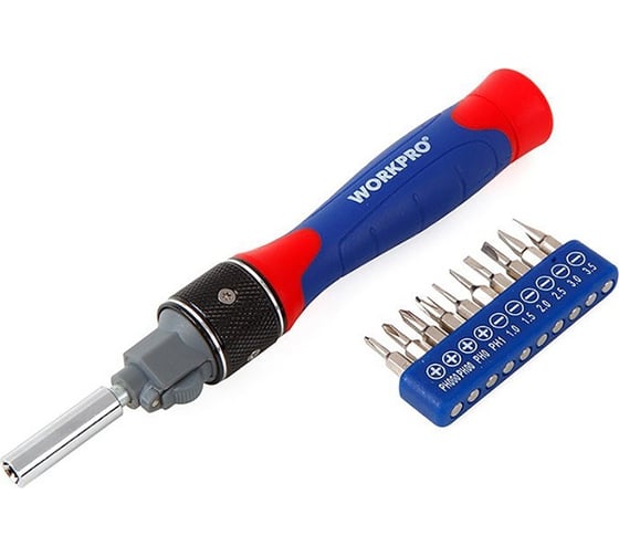 Реверсивная отвертка WORKPRO DOUBLE DRIVE 12 насадок WP221051
