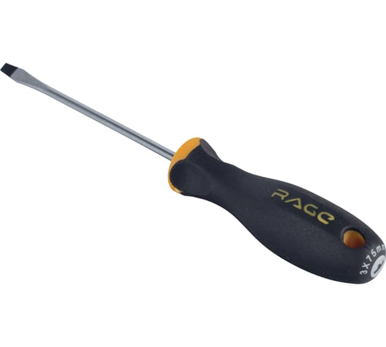 Отвертка RAGE by VIRA шлицевая c магнитным наконечником SL3 x 75 391106 1