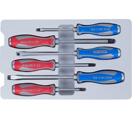 Набор отверток в коробке (силовые, 6 предметов) KING TONY 30206MR