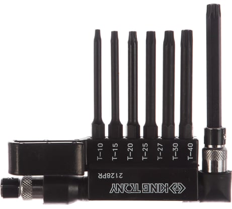 Набор вставок бит с воротком-битодержателем (1/4", TORX, T10-T40, L = 60 мм, 8 предметов) KING TONY 2128PR
