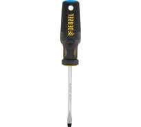 Отвертка Denzel SL6x100 мм, CrV, трехкомпонентная рукоятка 12198