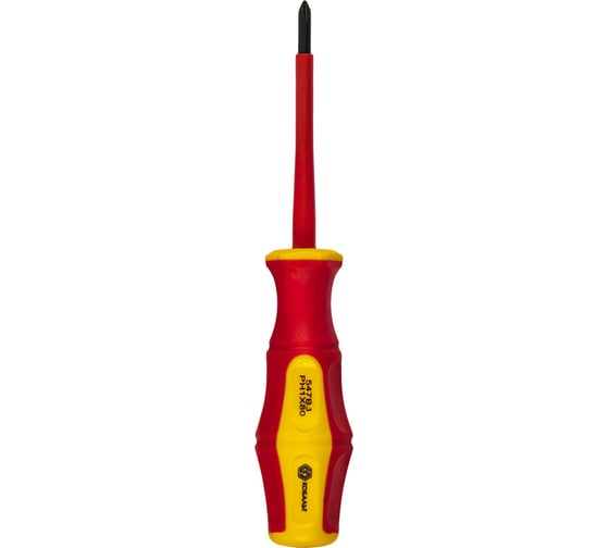 Отвертка диэлектрическая Ultra Grip PH-1 х 80 мм CR-V КОБАЛЬТ 646-492
