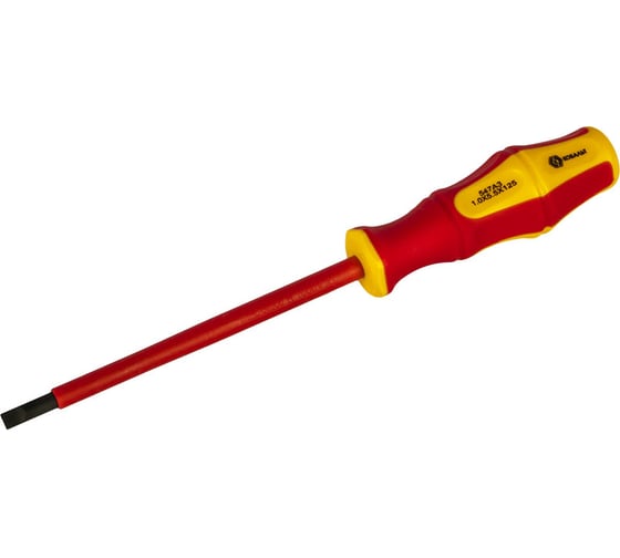 Отвертка диэлектрическая Ultra Grip SL 5,5 х 125 мм CR-V КОБАЛЬТ 646-454