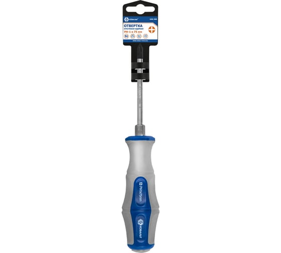 Отвертка ударная Ultra Grip PH-1x75 мм S2 КОБАЛЬТ 646-584