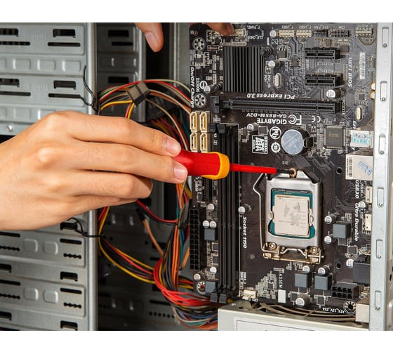 Диэлектрическая крестовая отвертка DELI dl513060 PH0x60, сертификат vde до 1000 В, магнитный наконечник, сталь cr-v, рукоять pp+tpr 110590