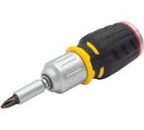 Отвертка Stanley FatMax Stubby с храповым механизмом с 6-тью вставками 0-62-688