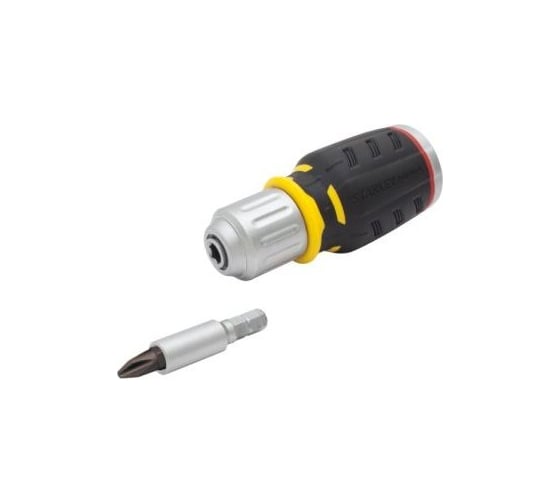Отвертка Stanley FatMax Stubby с храповым механизмом с 6-тью вставками 0-62-688
