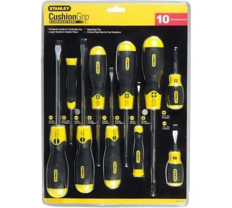 Набор из 10-ти отверток Stanley CUSHIONGRIP 5-64-977