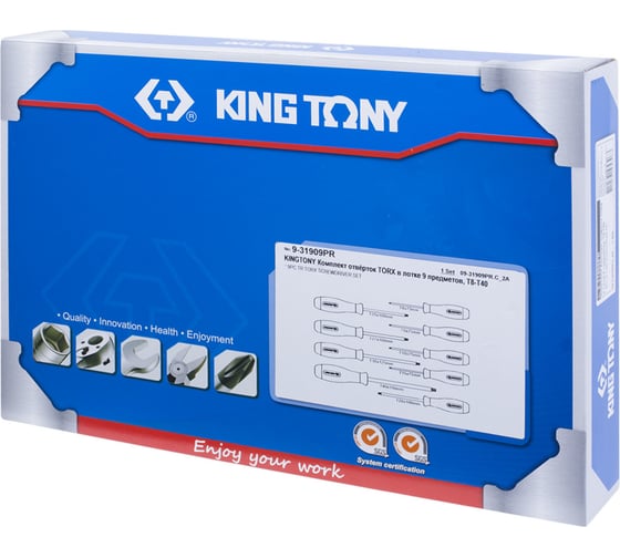 Набор отверток TORX, ложемент, 9шт KING TONY 9-31909PR