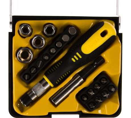 Сменные наконечники и головки с держателем набор 22 шт TOPEX 39D364