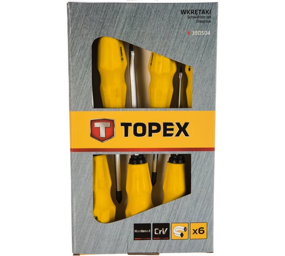 Отвертки для подбивания, набор 6 шт. TOPEX 39D504