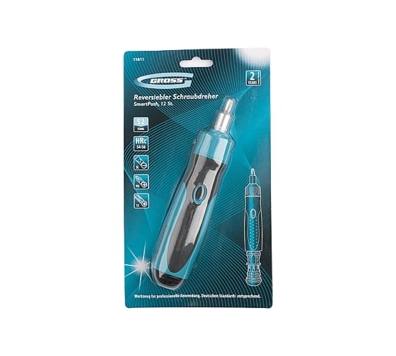 Реверсивная отвертка с механизмом SmartPush GROSS 12 шт. S2 11611