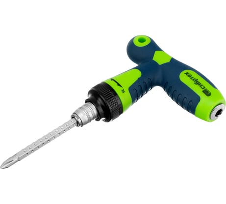 Реверсивная отвертка СИБРТЕХ Т-образная комбинированная PH2/SL6, CrV// 13364