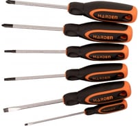 Набор из 6-х отверток Harden серии джет CRV, SL3, SL6, T20, T25, PH2, PZ2 550346