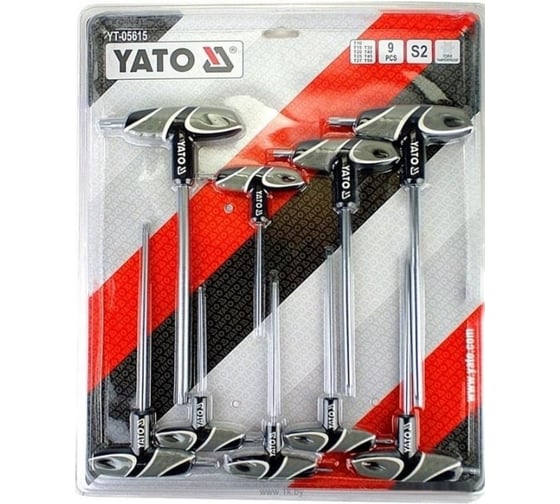 Набор ключей YATO TORX с Т-образной рукояткой, 9 предметов YT-05615