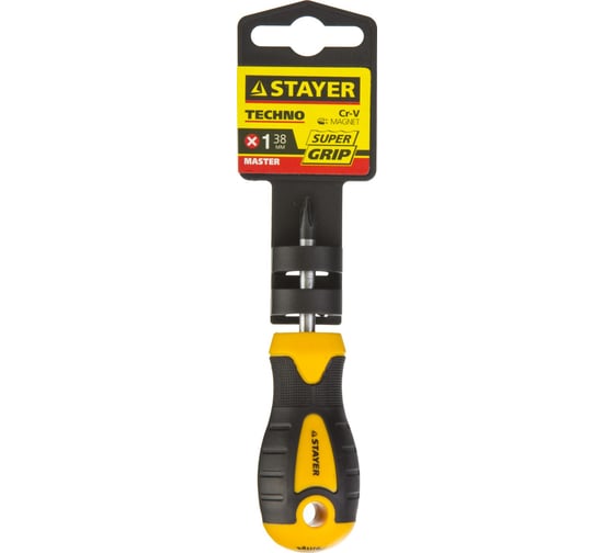 Отвертка PH1x38мм STAYER MASTER ТECHNO 2508-38-1_z02