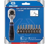 Набор вставок (бит) с трещоткой 1/4", TORX, HEX, PH, 10шт KING TONY 1001MR