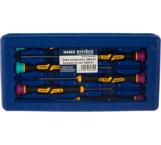 Набор часовых отверток РН+ШЛИЦ, 6шт NAREX Micro Line Profi 862651