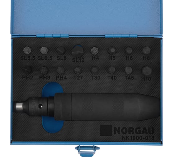 Набор бит с ударной отверткой NORGAU тип NK1900-018 1/2" 062493018