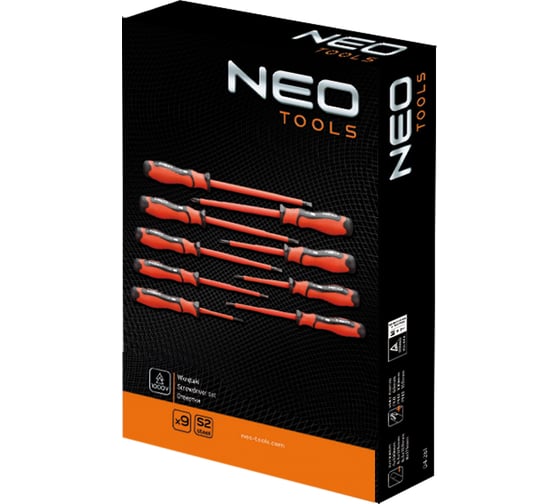 Набор отверток NEO Tools 1000 В, 9 шт. 04-261