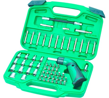 Набор бит и головок с отверткой-держателем 60шт SATA 09324