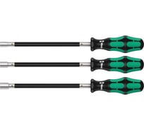 Набор торцевых отвёрток WERA 391/3 с гибким стержнем, 6x167, 7x167, 8x167, 3 предмета WE-135311