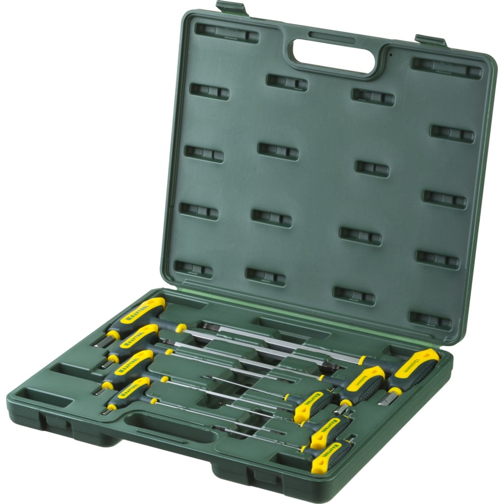 Т-образные имбусовые ключи HEX с шариком, 9шт в боксе