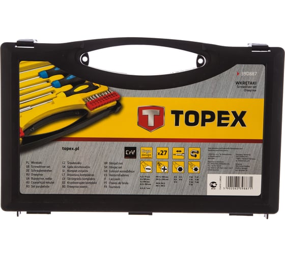Набор: отвертки + насадки TOPEX 27 шт. 39D887