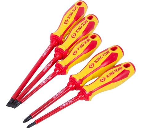 Набор диэлектрических отверток (5 предметов) KING TONY 30615MR