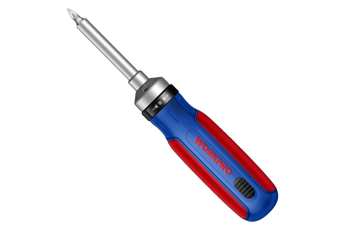 Реверсивная отвертка с трещоткой WORKPRO 3-72 15в1 (14 насадок ...