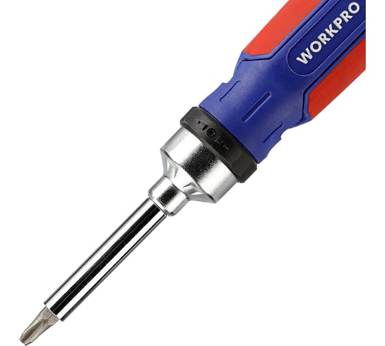 Реверсивная отвертка с трещоткой WORKPRO 3-72 15в1 (14 насадок) WP221061
