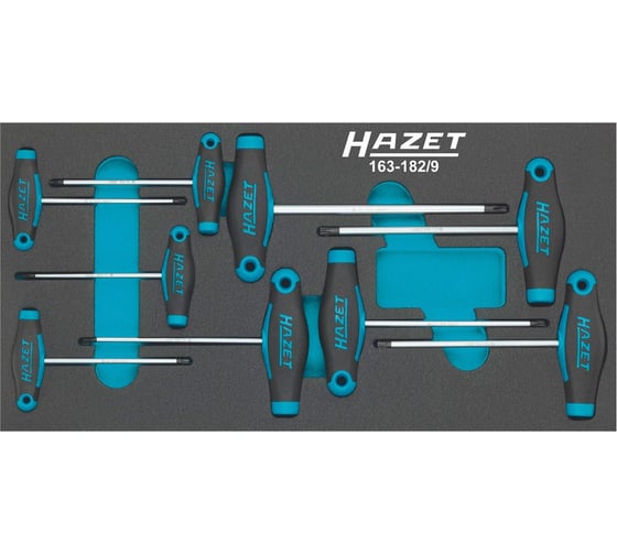Набор отверток Torx с Т-образной рукояткой HAZET в ложементе 163-182/9