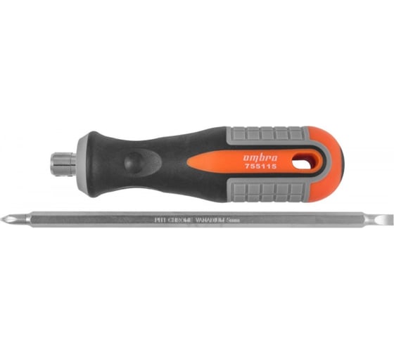 Двусторонняя стержневая отвертка РН1,SL5x150мм Ombra ROUND GRIP 755115 55776 1