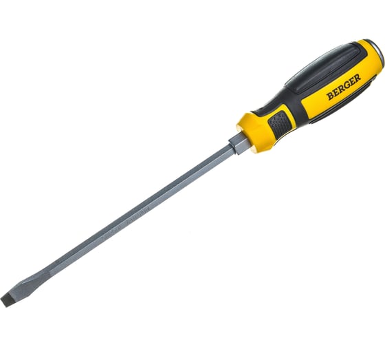 Ударная шлицевая отвертка с шестигранником SL8*200мм Berger BG BG1036