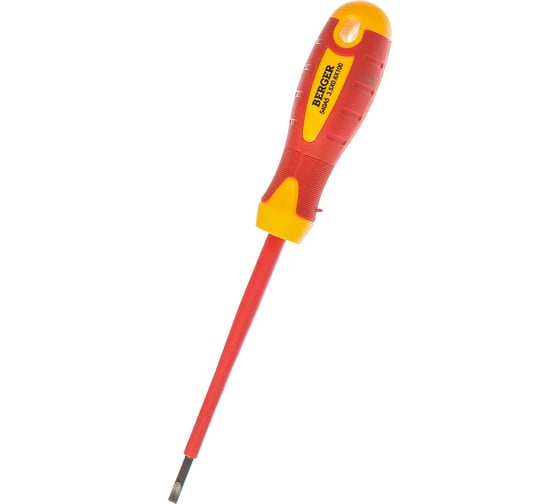 Диэлектрическая шлицевая отвертка SL3.5*100мм, до 1000V Berger BG BG1052