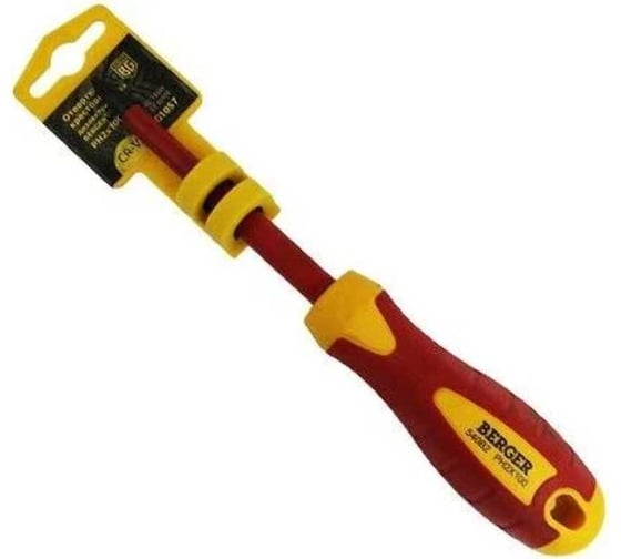 Диэлектрическая крестовая отвертка PH2*100мм, до 1000V Berger BG BG1057