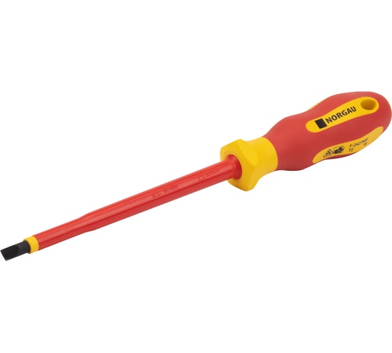 Шлицевая диэлектрическая отвертка NORGAU 6,5x150 мм, тип N171-6,5x150 067062265 1