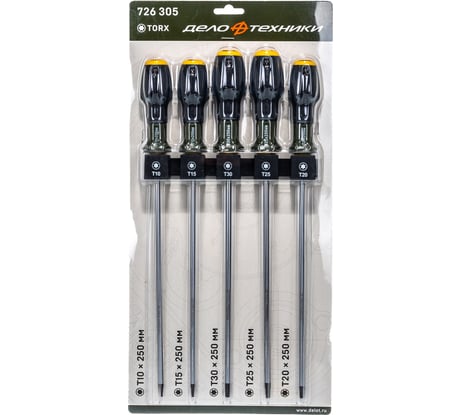 Набор отверток Дело Техники TORX, длина 250 мм, 5шт. 726305